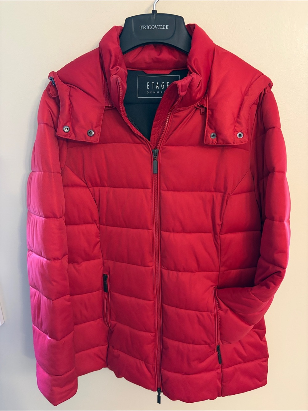Etage Vibrant Red Quilted Puffer Coat